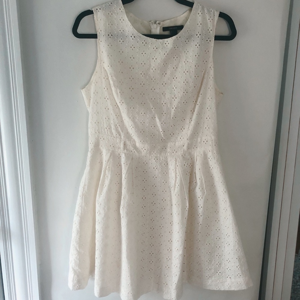 Cream/off white eyelet Forever 21 dress